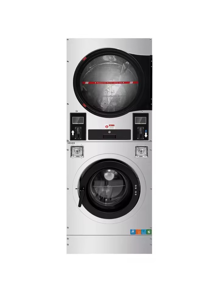 30KG Stackable Washer Dryer Commercial Laundry Equipment CE 304 Steel OEM Supply for Self-service Laundry Hotel Hospital