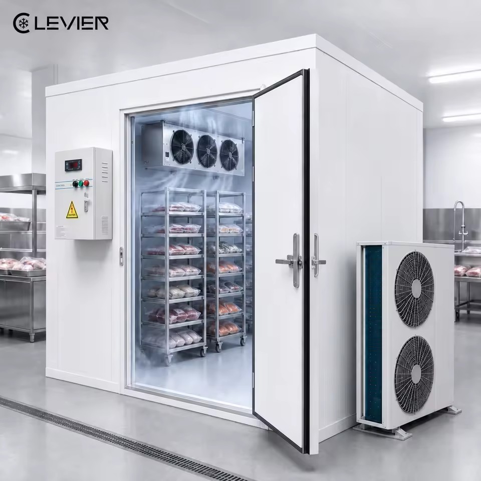 Blast Freezer Room for Meat and Seafood Processing with Low Temperature Condensing Unit and System