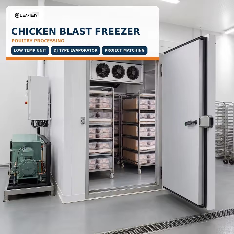 Chicken Blast Freezer Cold Room for Poultry Processing Plant with Low Temperature Freezing System
