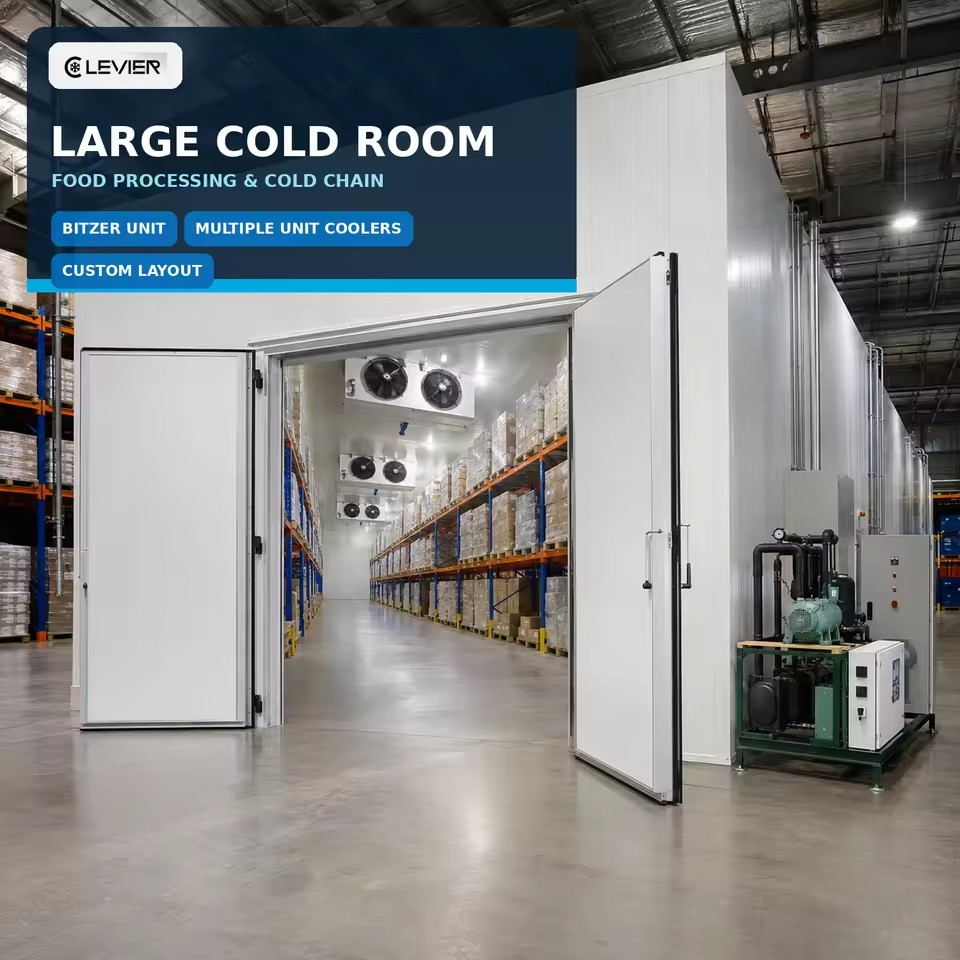 Large Cold Room for Food Processing and Cold Chain with Bitzer Refrigeration Unit and Cooling System
