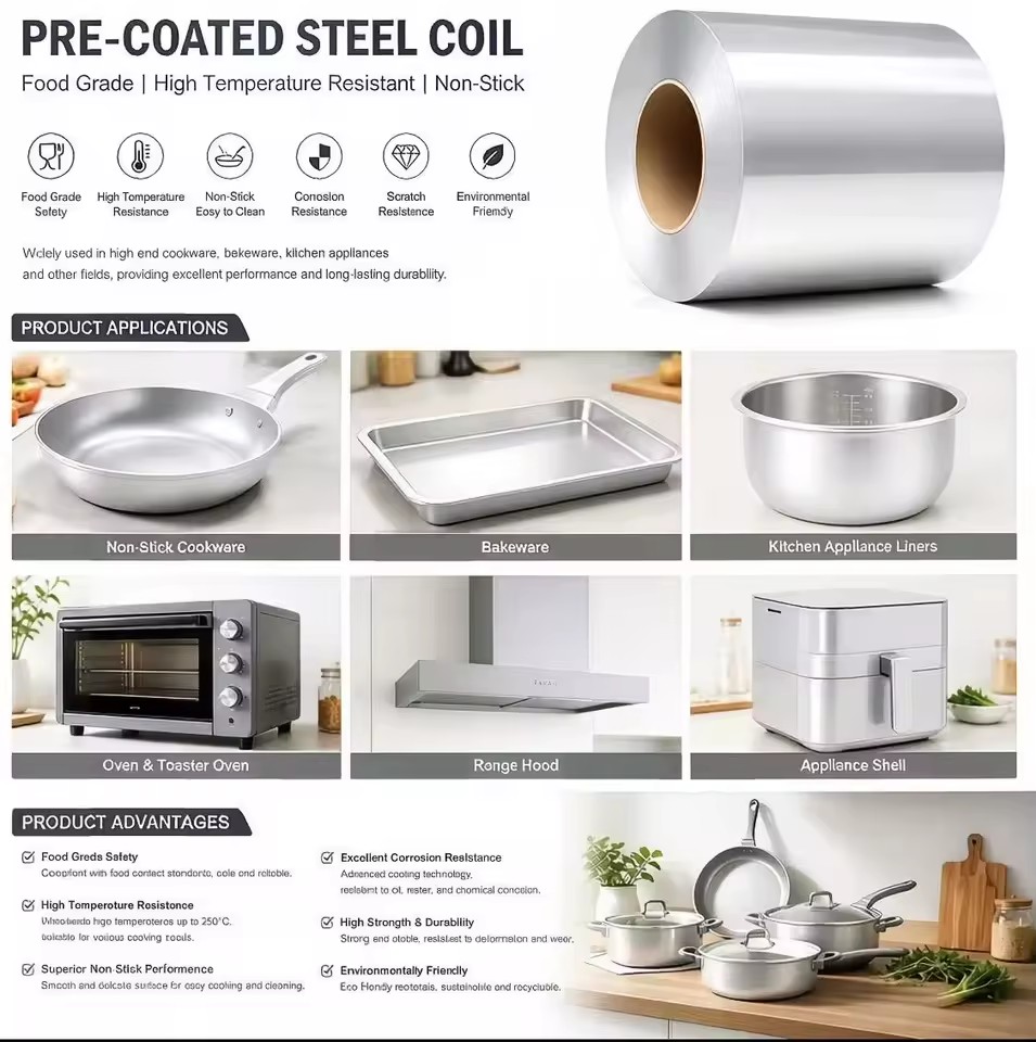 Non-stick Steel Coil DS Type B 0.5mm for Roasting Pan Acid Alkali Resistant