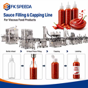 Inline Piston Bottle Filler With Cap Tightening Labeling Equipment for Liquid Seasoning Glass Sauce Bottle Production