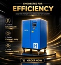 Hardbo Factory Class 1 Energy Efficiency Horizontal Two-Stage PM VSD Screw Air Compressor, Industrial Air Supply Equipment