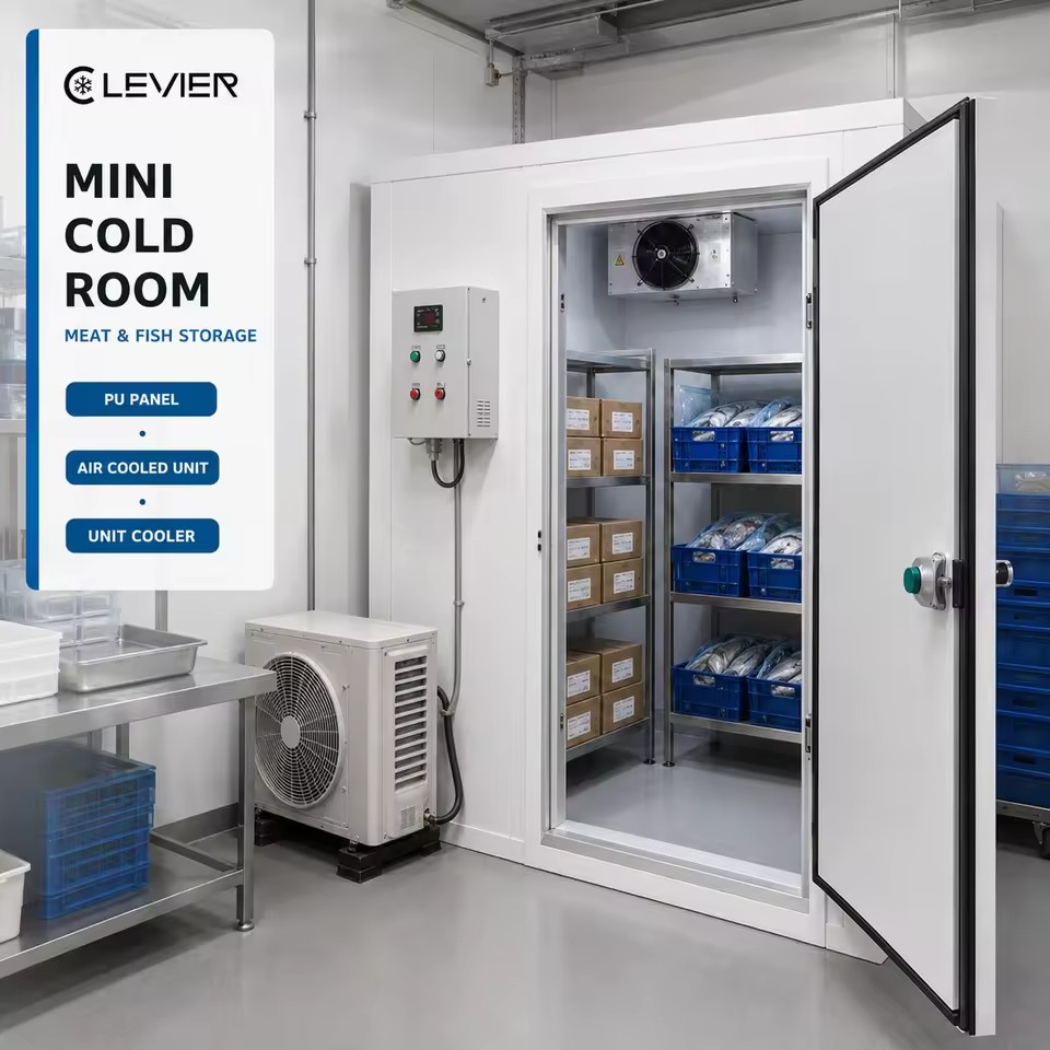 Mini Cold Room for Meat and Fish Storage with Air Cooled Condensing Unit and Compact Refrigeration System