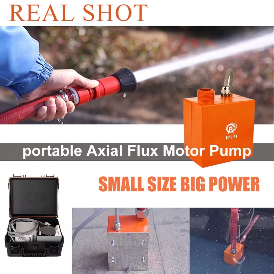 Portable Submersible Pump with Axial Flux Motor up to 65 Bar IP68 Protection 2.7KG 2KW High Pressure PUMP