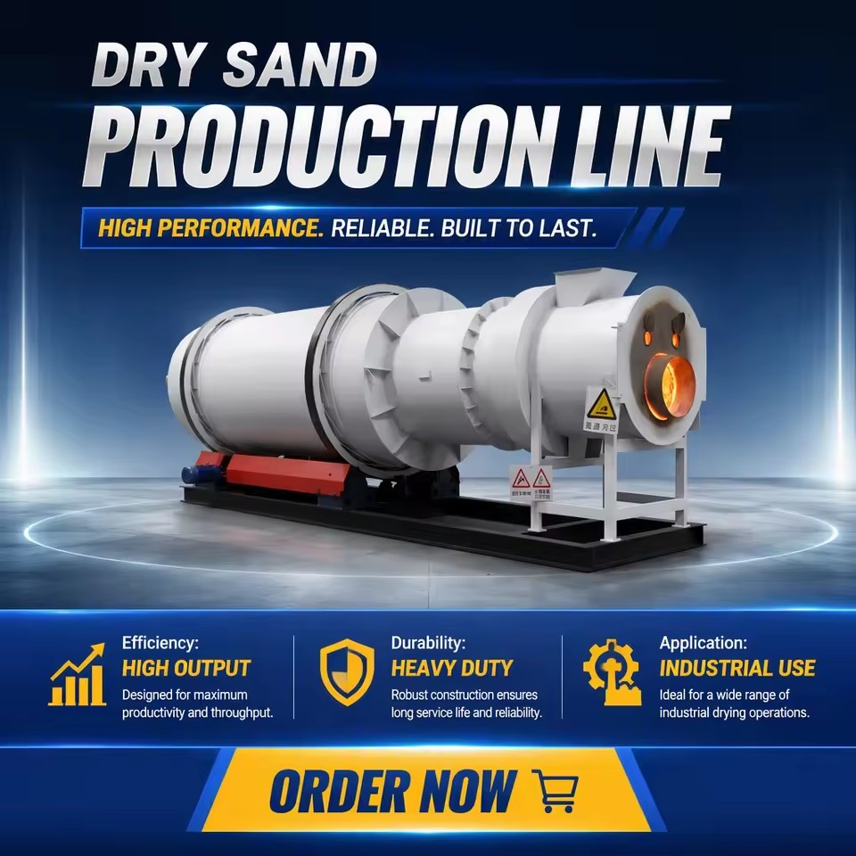 Heavy Duty Three Pass Rotary Dryer for Silica Sand Processing Gear Driven Energy Saving Drying Machine Factory Price ISO