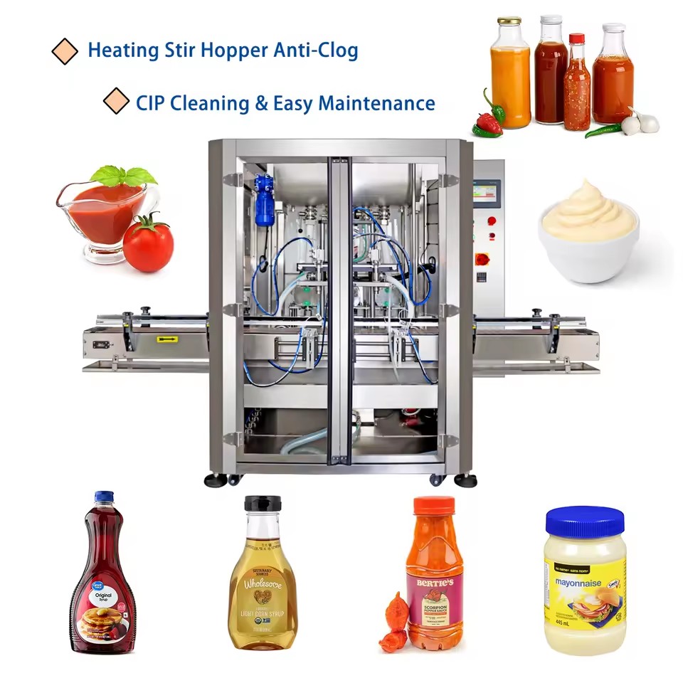 Mechanical Viscous Butter Mustard Chocolate Mayonnaise Spread Paste Cream Tin Can Filling Line Machine