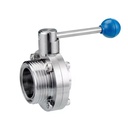Wenzhou Industrial Stainless Steel Dn20 Welded Thread Manual Ss Sanitary Price butterfly Valve
