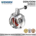 Wensen SS304 316L Male Threaded Butterfly Valve with Silicone Gasket for DIN/SMS Industrial Pipeline Regulation