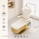 FOSOTO Modern Half Moon Lash Light 320pcs LED 3200-5600K Stepless Dimming 360 Rotating Stainless Steel Beauty Floor Lamp Eyelash