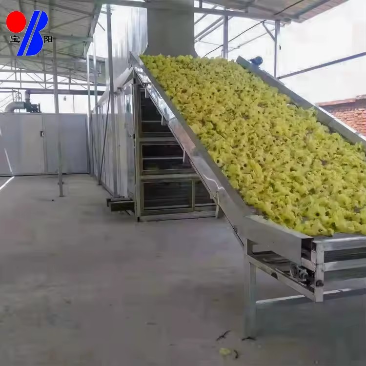 Rotary Mesh Belt Dryer 12Tons PLC Controlled Energy Saving Industrial Use for Flower Drying Dehydration