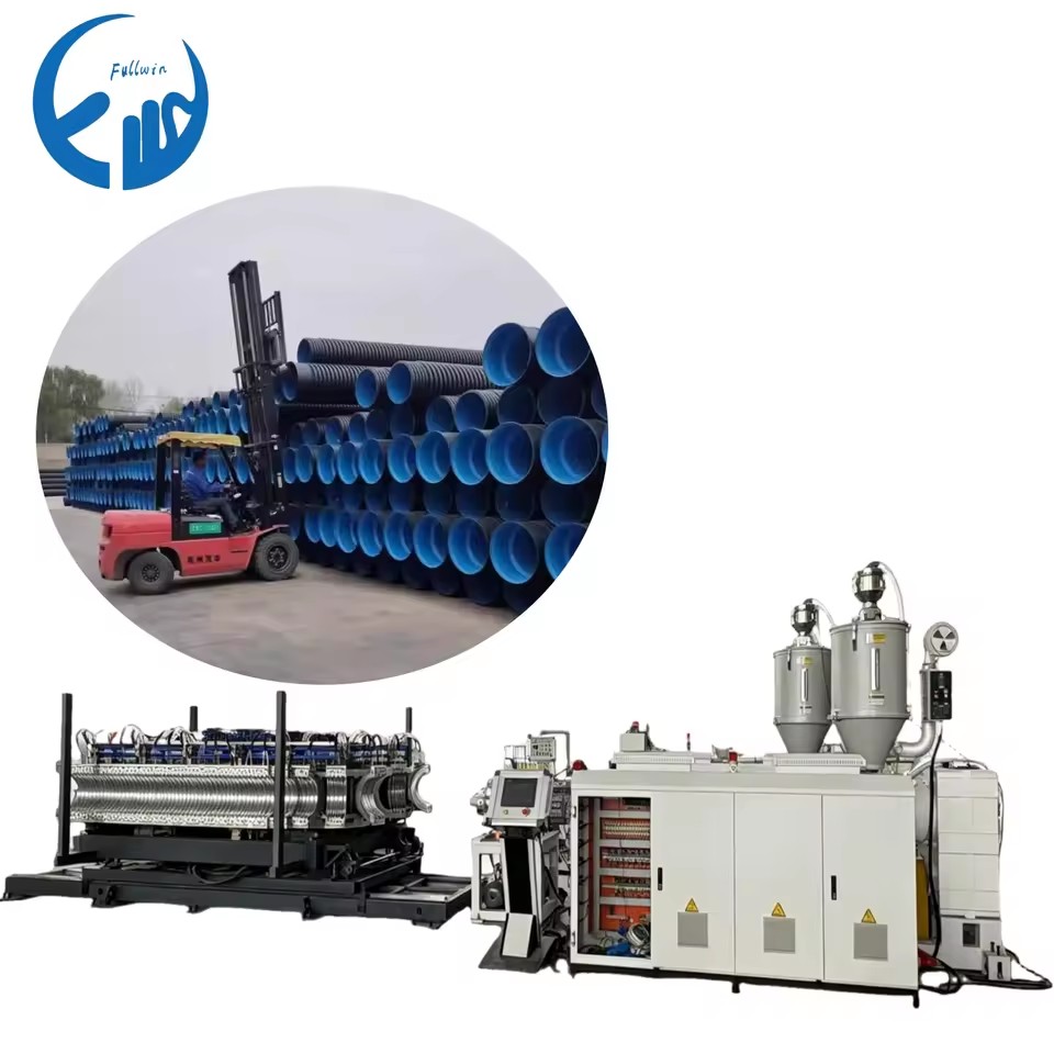 DWC Electric HDPE PVC Pipe Machine Extrusion Production Line for Double Wall Corrugated Pipe Wire High Productivity Core