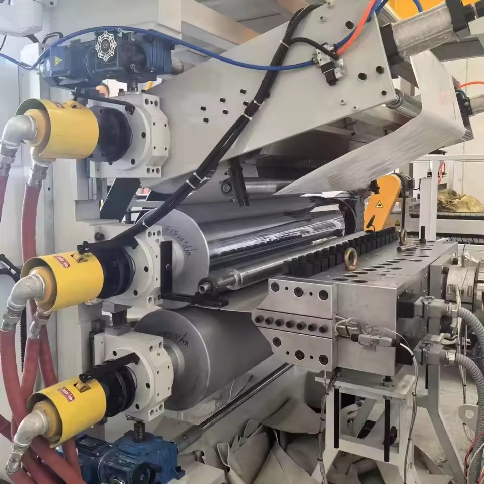 Energy Saving PVC Stone Plastic Composite Sheet Extruder Line with Online UV Coating