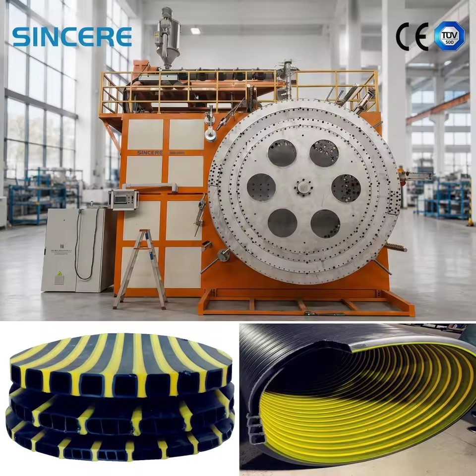 600-2400mm HDPE Single-screw Controlled Automatic Hollow Spiral Winding Pipe Extrusion Line