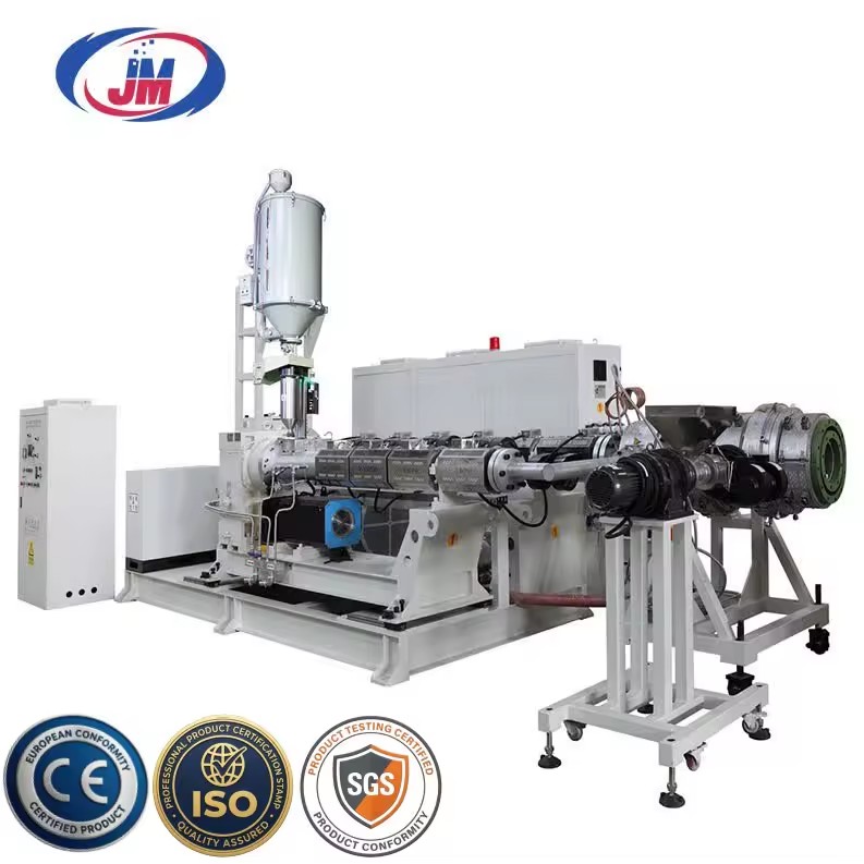 720mm HDPE Twin Screw Extruder SJ120 PLC Controlled Motor Gear Driven High Productivity Pipe Production Machine