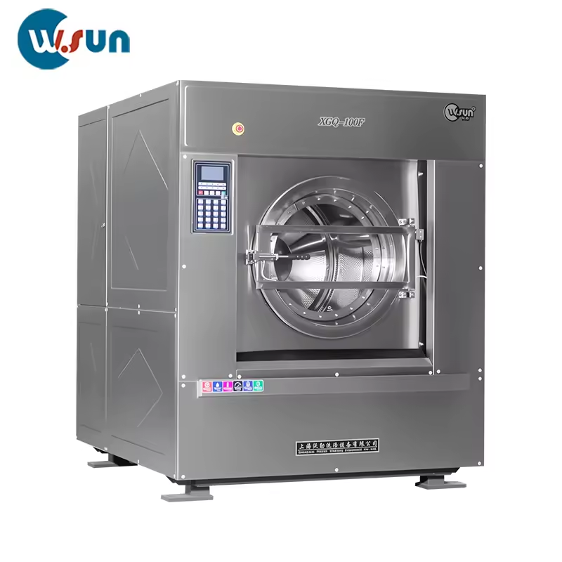 Energy Saving Industrial Washer Extractor 100kg SUS304 Stainless Steel Automatic Laundry Washing Machine with Inverter Drive
