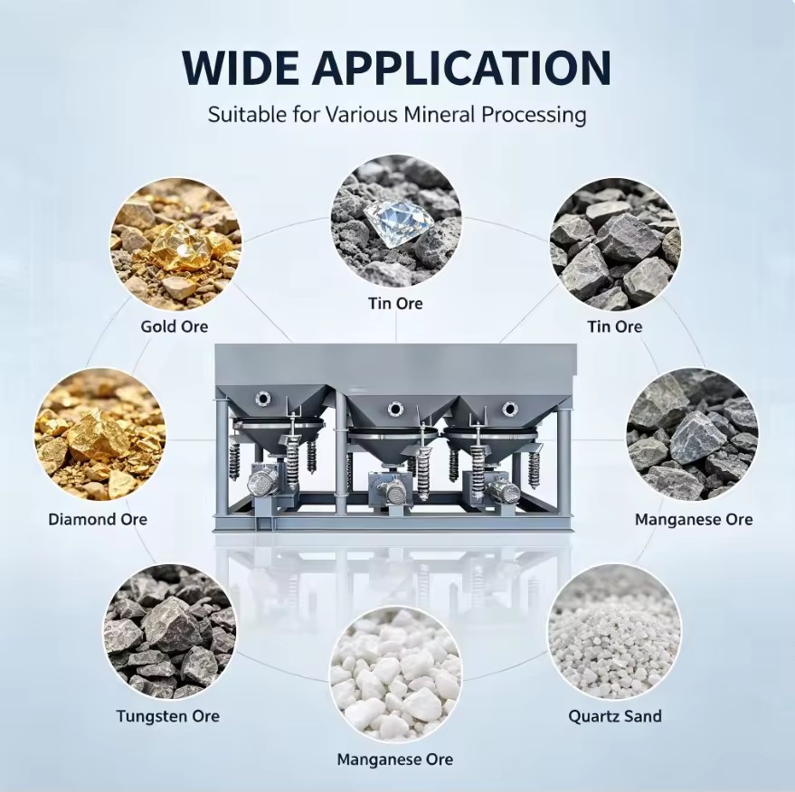 2026 New JT3 Triple Cylinder Jigging Machine High Recovery Gravity Separator for Gold Tin Tungsten Ore