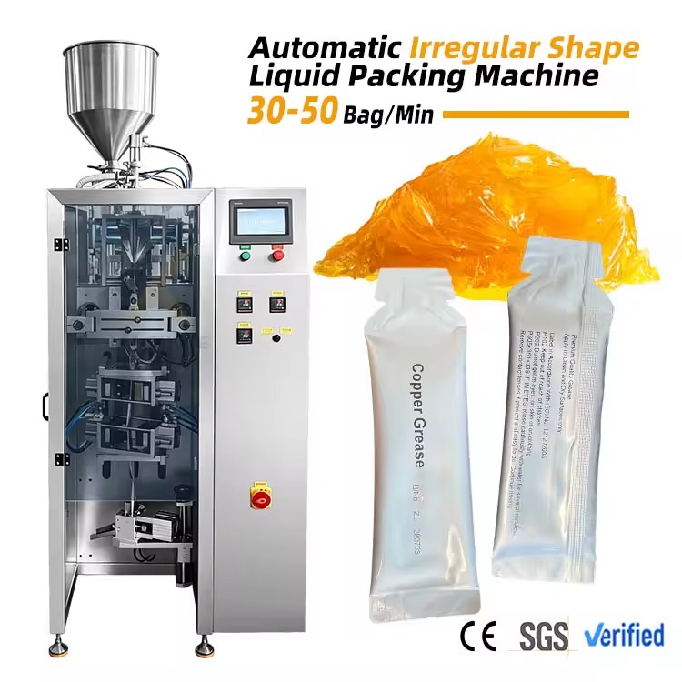 Automatic Special Shape Pouch Packing Machine Irregular Stick Bag Lubricant Oil Grease Packing Machine