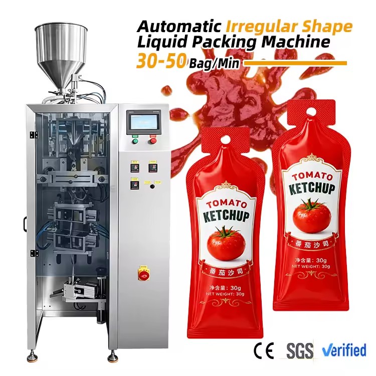 Automatic Ketchup Irregular Shaped Packing Machine Stick Pack Shaped Pouch Tomato Sauce Paste Packing Machine