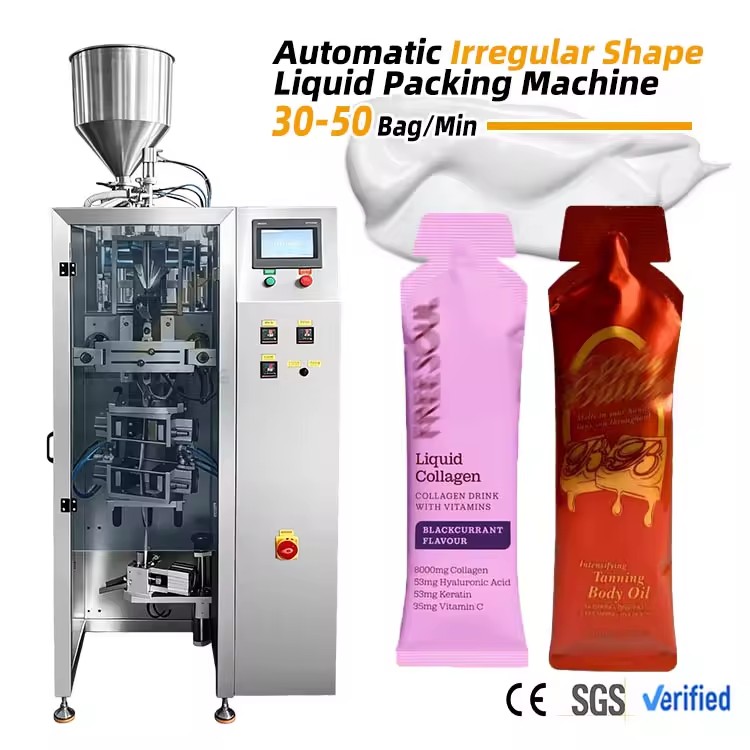 Automatic Irregular Shaped Sachet Skincare Cosmetic Sample Body Cream Lotion Packing Machine Gel Pack Machine