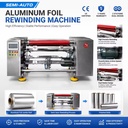 Semi-auto Aluminum Foil Rewinding Machine Dual Shaft High Speed 400m/min Foil Roll Making Equipment with CE
