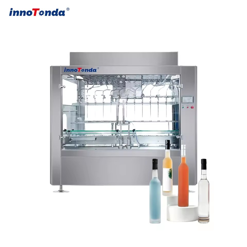 Cheap Price Automatic Linear Gravity Filler Complete Set for Small & Medium Liquid Bottling Production Plant