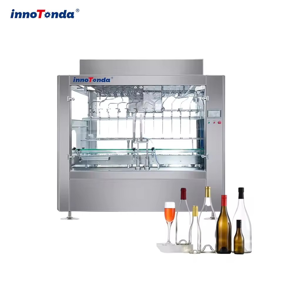 Linear Gravity Liquid Filling Machine Automatic Water Beverage Alcohol Cosmetic Liquid Filling Equipment SUS304 Stainless Steel