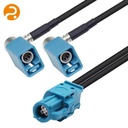 Custom Fakra Z Coaxial Cable Copper Conductor Rubber LVDS Shielded 4-Core 1m 4Pin Blue HSD Connector ROMTRPNIC Auto Car PVC