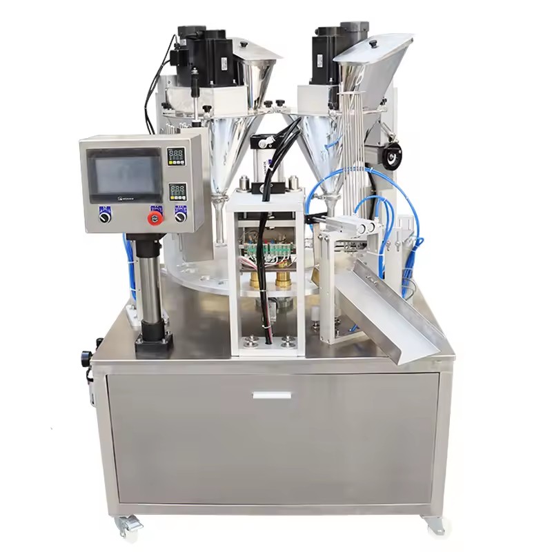 Customized Automatic Disc Biscuit Cookie Box Filling Milk Tea Jelly Sealing Machine Plastics Packages Tube Bowl Canning