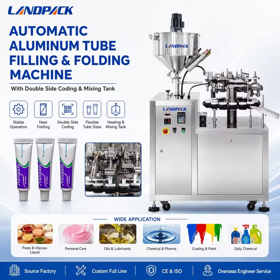 Paste Cosmetic Cream Chocolate Toothpaste Ointment Lotion Collapsible Aluminum Tube Tubes Packaging Filling Sealing Machine