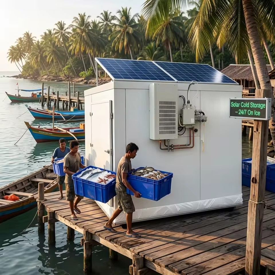 20ft Movable Solar Powered Cold Room Container Unit with Solar Powered Cooling Unit for Off Grid Storage