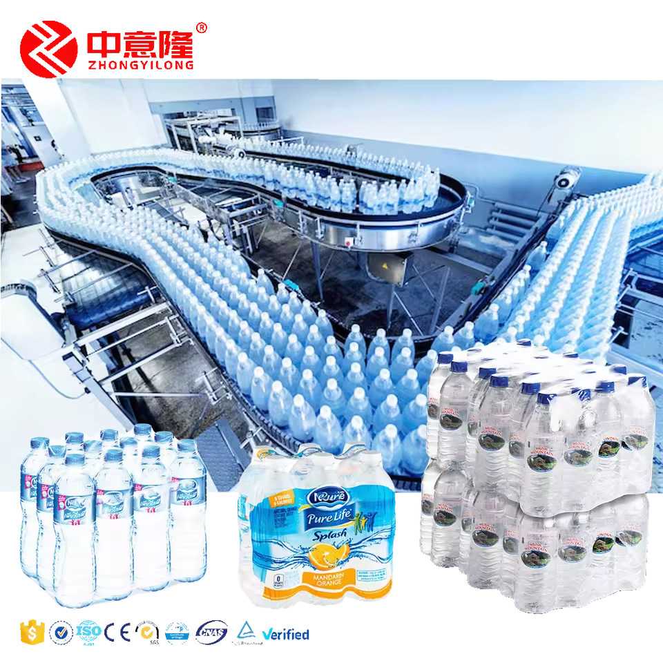 Best Seller OEM Full Automatic Small Drinking Water Machinery 3in1bottling Filling Machines Purified Water Production Line Plant