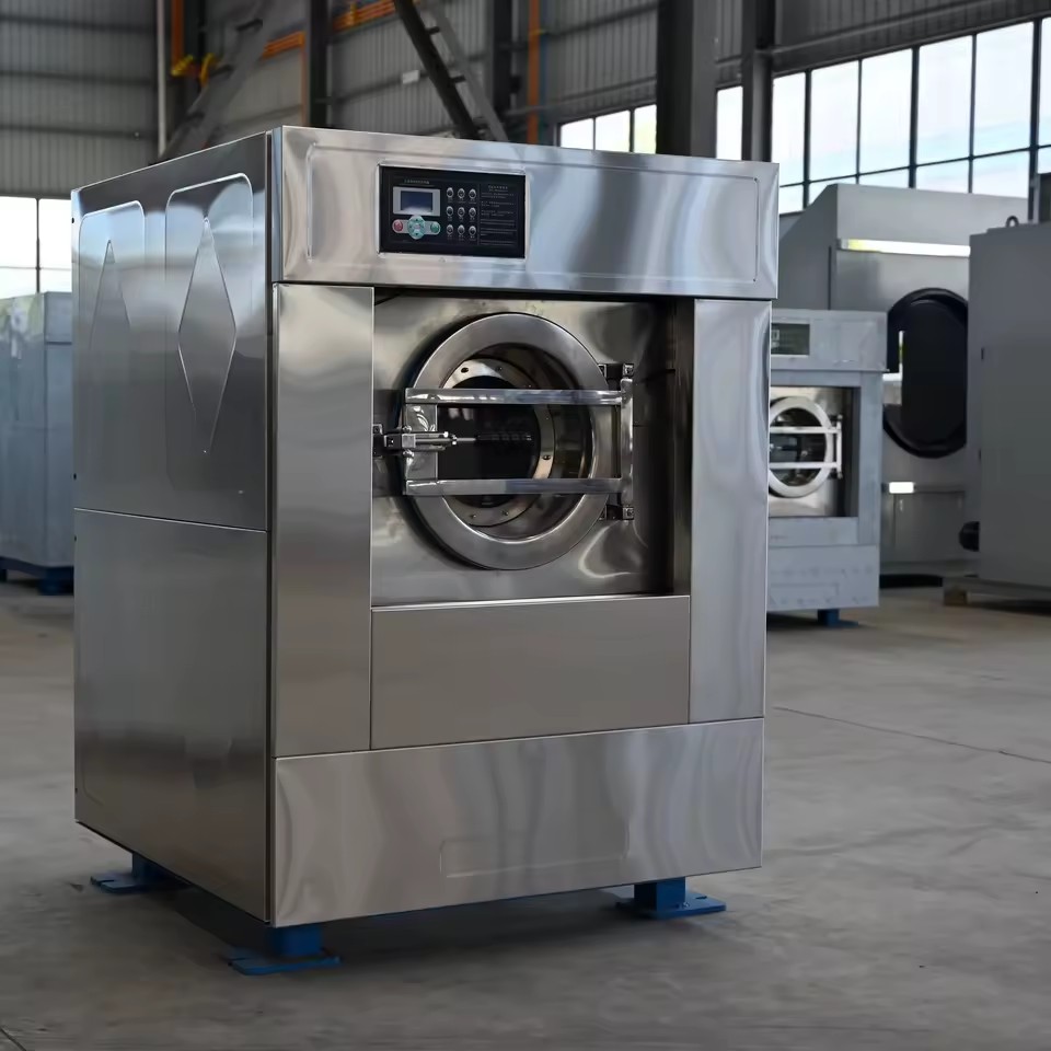 Industrial Electric Washer Extractor Machine Fully Automatic Commercial Laundry PLC Control High Speed Spin Stainless Steel