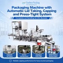 Automatic Lid Taking Stainless 20L Bucket Filling Capping Machine with Precise Press Tight System for Paint Pails