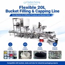 Flexible Stainless 20L Bucket Filling Capping Machine Line with Adjustable Volume for Multi Product Packaging Plant