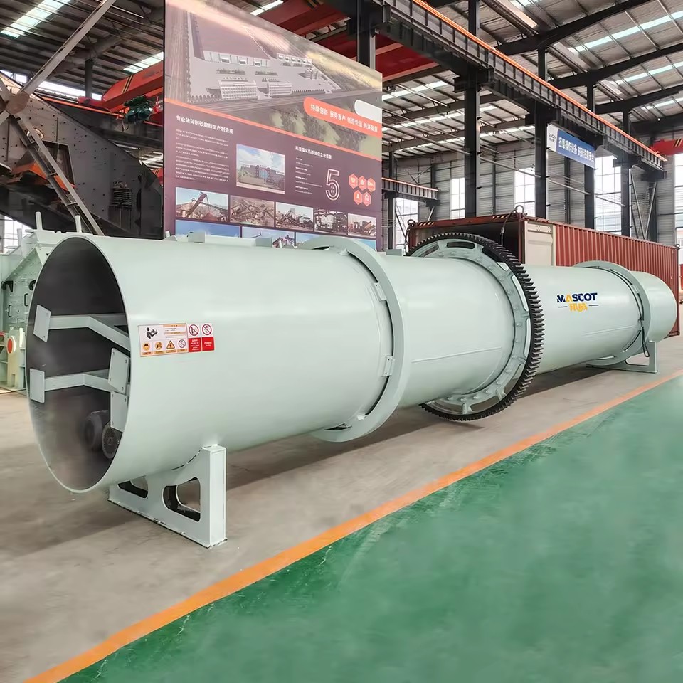Single Cylinder Rotary Dryer High Efficiency Gas Heating Pump Stable Drying Unit Coal Slime Silica Sand Raw Material