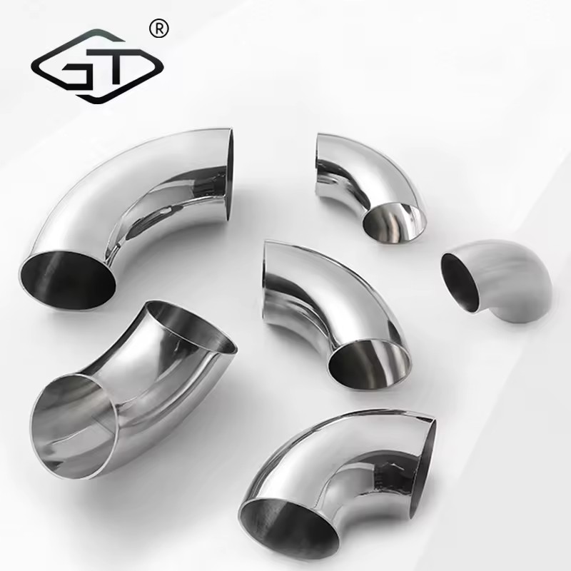High Precision 304 Stainless Steel Sanitary 90 Degree Welding Short Radius Elbow for Food and Beverage Processing Piping Systems