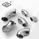 High Precision 304 Stainless Steel Sanitary 90 Degree Welding Short Radius Elbow for Food and Beverage Processing Piping Systems