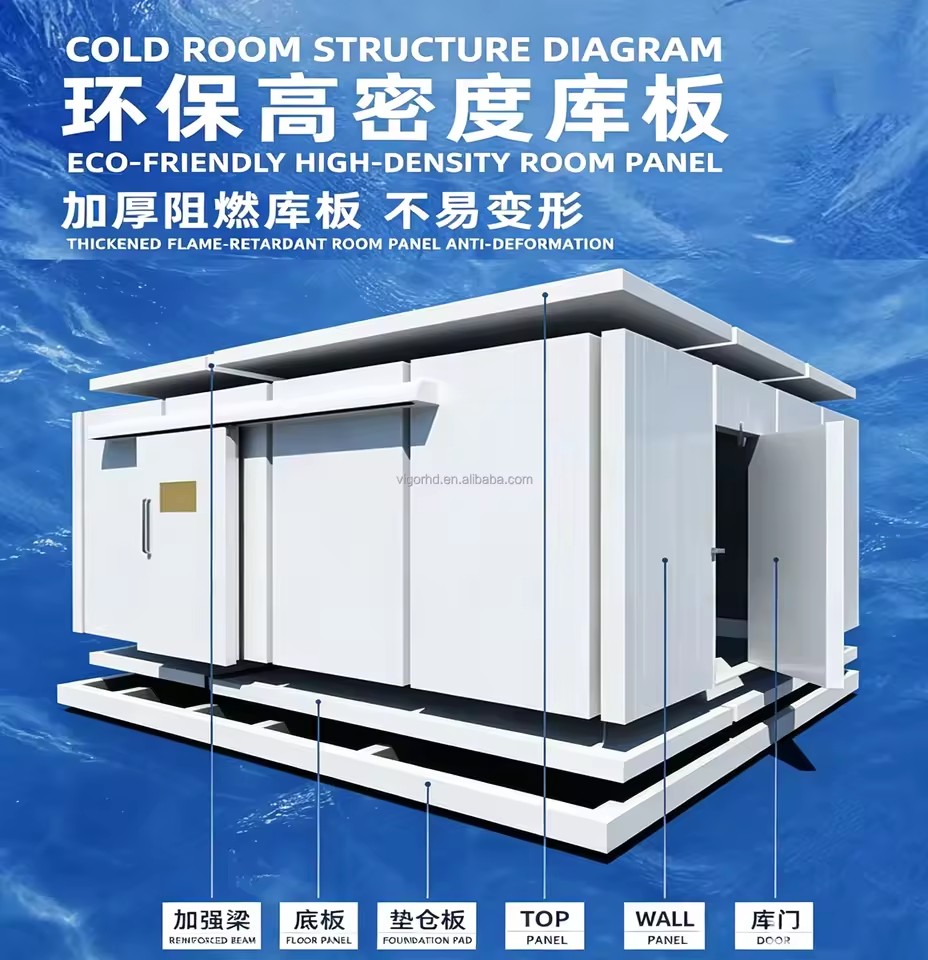 Multi-size Custom Cold Room for Fresh and Frozen Food Storage in Supermarket and Factory