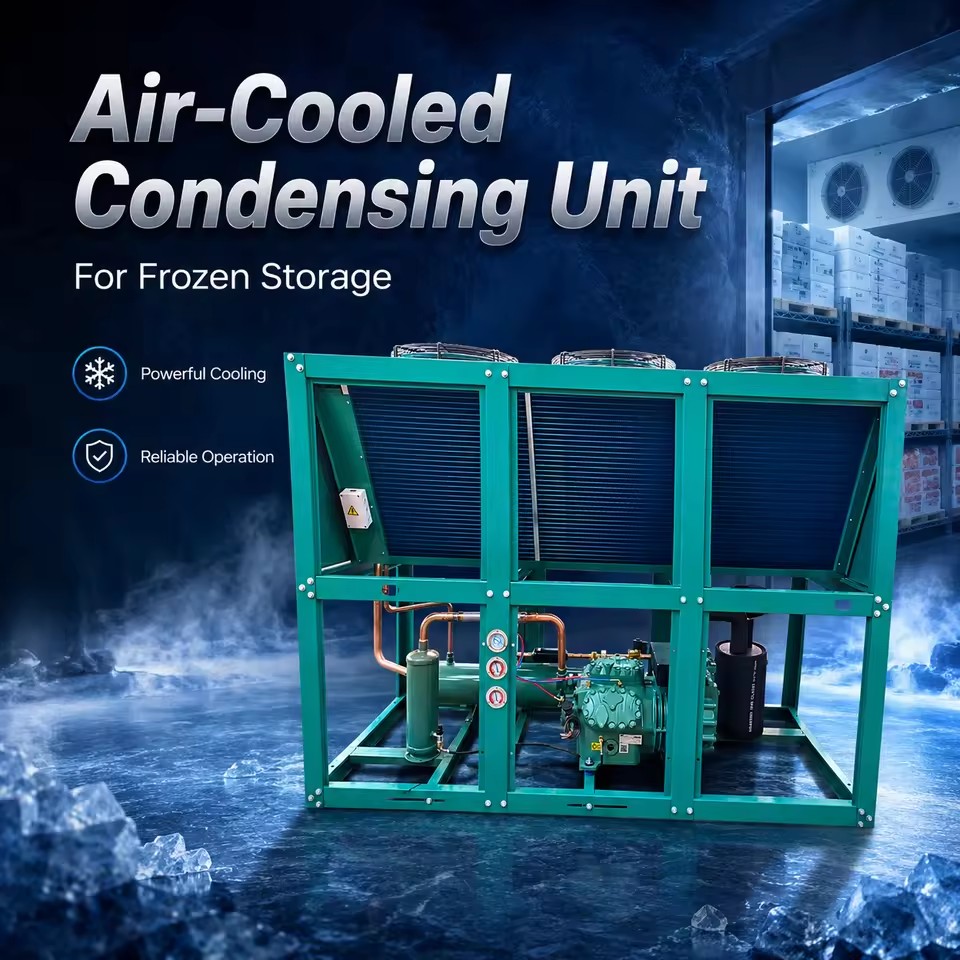 40HP Industrial Refrigeration Unit 380V Three Phase for Meat Processing Plant Poultry and Seafood Freezing