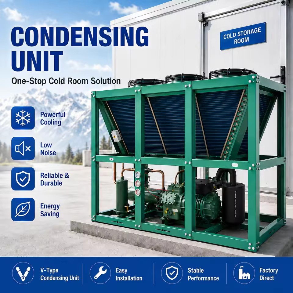 High Performance Cooling Unit 380V 50Hz for Large Warehouse Refrigeration Frozen Goods and Food Industry