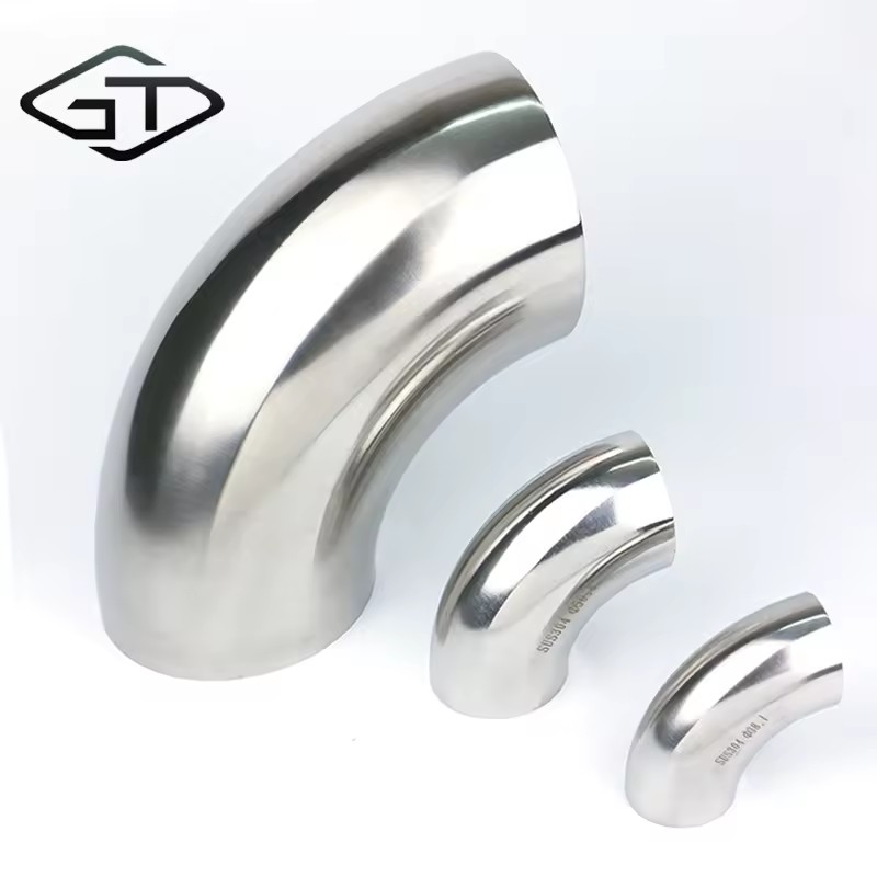 2 4 6 Inch Sanitary Stainless Steel 304 316l 347l 45 90 Degree Seamless Long Short Radius Elbow Butt Weld Pipe Fitting for Fluid
