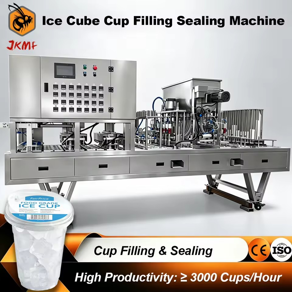 Automatic Ice Cube Cup Filling and Sealing Machine Ice Cup with Lid Filling Sealing Ice Cup Packing Machine