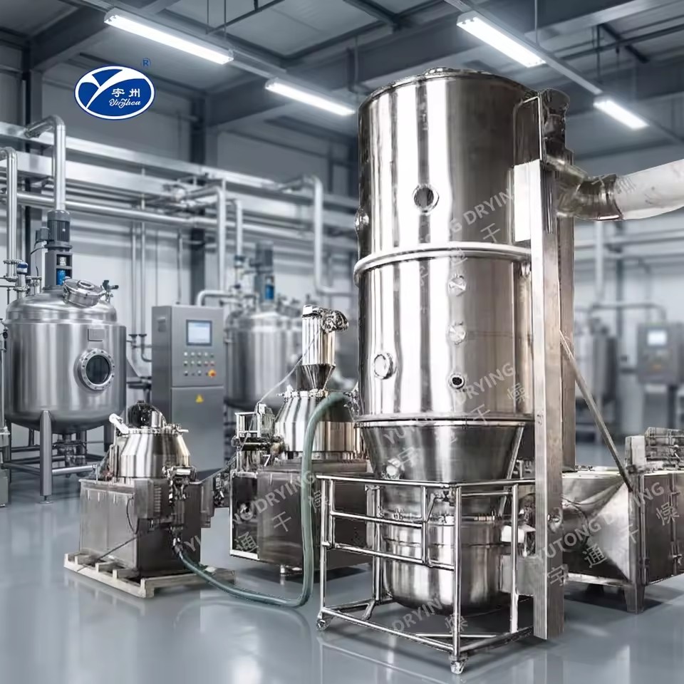 FL Series Integrated Operation Fluidized Granulator Collagen Granulation Fluidized Bed Drying Machine Vertical Boiling Dryer