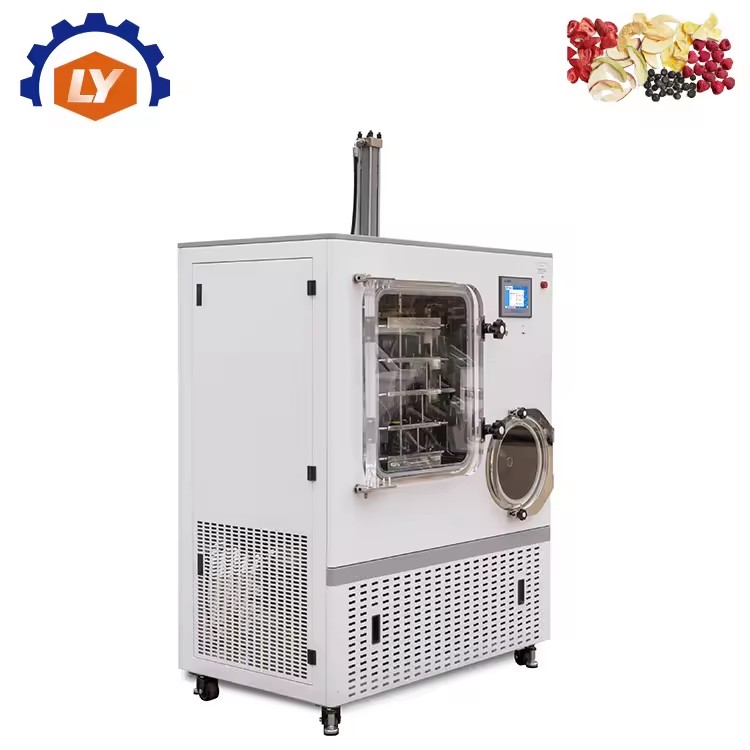 PLC Controlled Vacuum Freeze Dryer Vial Filled Solution Powder Equipment Hydraulic Auto Rubber Stopper Sealing Pilot Lyophilizer