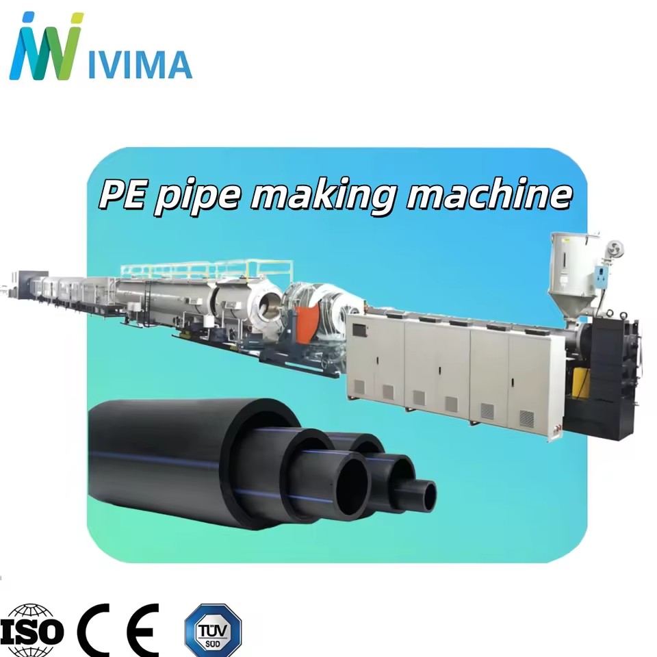 PE/HDPE Pipe Making Machine Single-screw Extrusion Line with PLC Control Motor & Bearing High Capacity