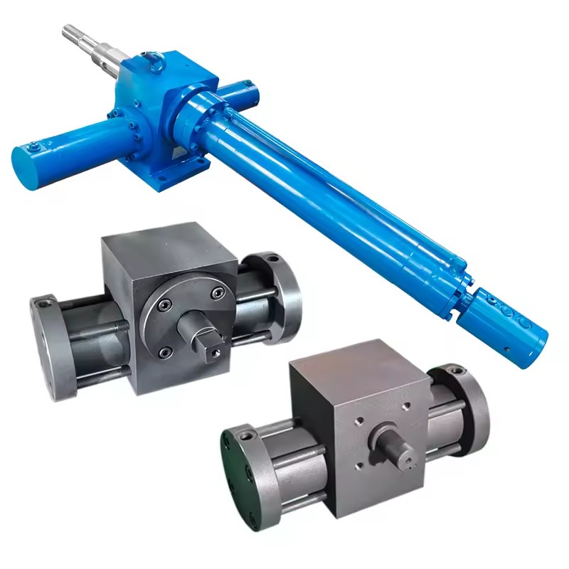 Bore40-220mm Long Stroke Rotary Oil Cylinders Single Gear Shaft Type Rack and Pinion Swing Hydraulic Cylinder for Excavator