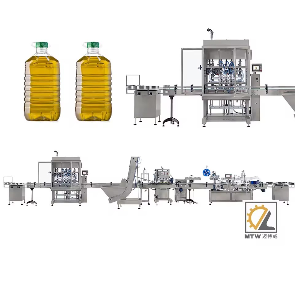MTW Small Palm Fruit Oil Production Line with Bottle Filling Capping Labeling Machine for Cosmetics Liquid Food Honey Paste