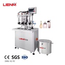 LIENM Semi Automatic 4 Heads Pneumatic Perfume Filling Machine for Oil Plastic & Glass Bottles High Capacity Stainless Steel