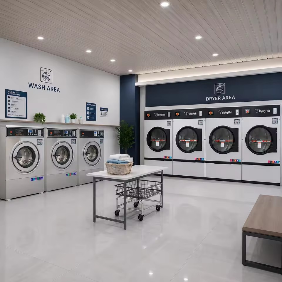 Commercial Coin Operated Washer and Dryer Self Service Laundry Equipment Card Payment Laundromat Machine Factory Supplier
